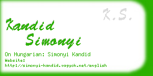 kandid simonyi business card